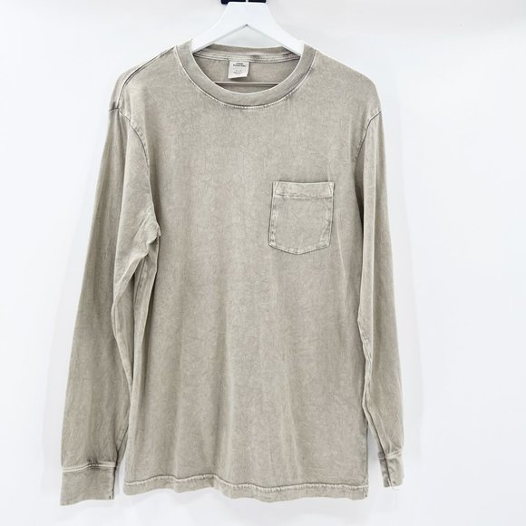 Urban Outfitters Other - Urban Outfitters Men's Olive Green Long Sleeve Acid Washed Top Size S